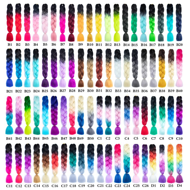 Wholesale Price High Quality Purple Many Colors 24inch Easy Synthetic Jumbo Hair Braid 100g Synthetic Braiding Products Hair