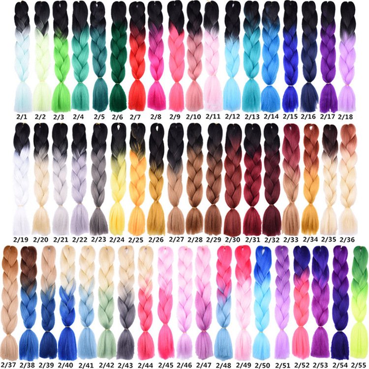 Wholesale Price High Quality Purple Many Colors 24inch Easy Synthetic Jumbo Hair Braid 100g Synthetic Braiding Products Hair