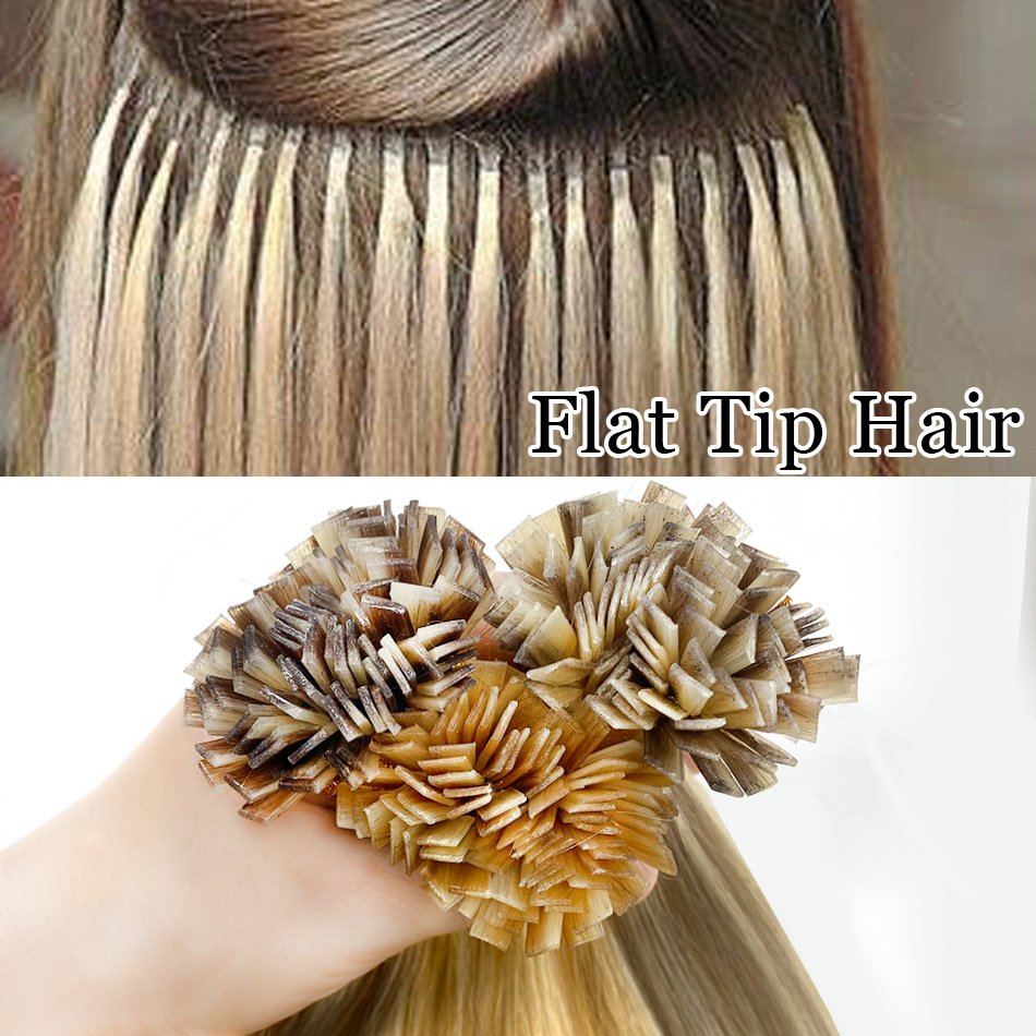 Letsfly Flat Tip Human Hair Extensions Virgin Remy Hair Wholesale Blonde 27# Color 50Gram/Pack 18-30inch Natural Straight Hair