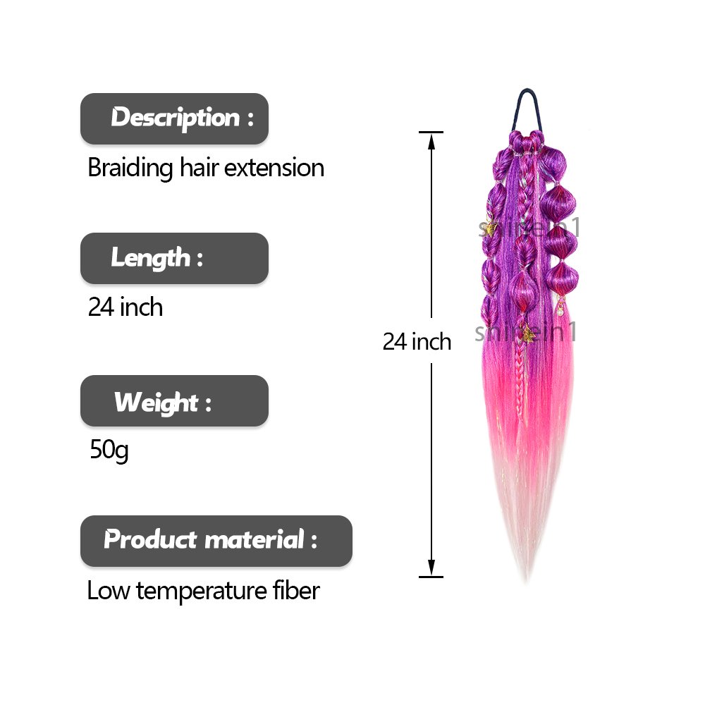 Wholesale Braided Synthetic Ponytail Extension Bubble Handmade Twist Ombre Color Prestretched Braiding Hair