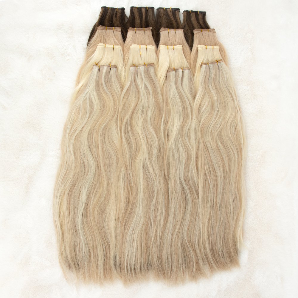 New Arrival Slavic Human Hair Extension Genius Weft Double Drawn Cuticle Aligned Wavy Hair
