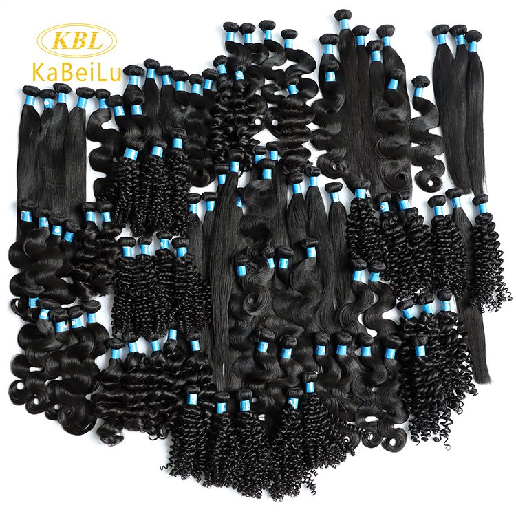 Factory wholesale genius weft human hair extensions , KBL best quality double drawn human hair genius weft