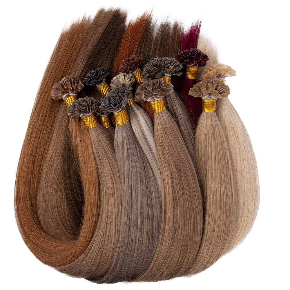 Fast delivery raw Russian hair keratin extensions cuticle aligend 50g per pack keratin tip human hair extensions