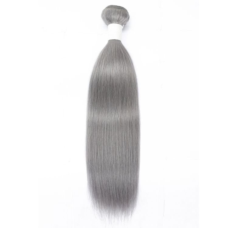 Apple Girl Factory Price Mink Brazilian Hair bundle Unprocessed Virgin Straight Hair Bundles Gray Color Human Hair Weave Bundles