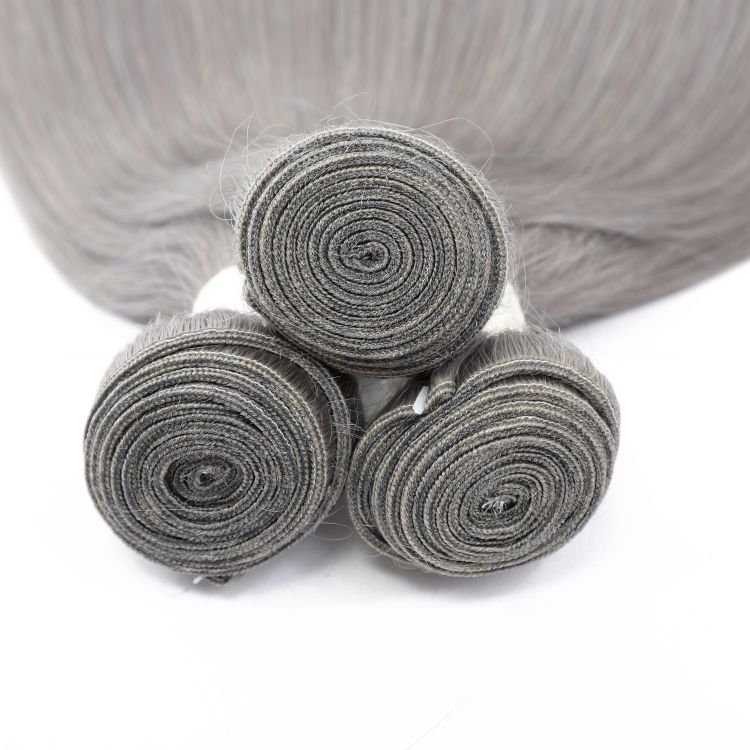 Apple Girl Factory Price Mink Brazilian Hair bundle Unprocessed Virgin Straight Hair Bundles Gray Color Human Hair Weave Bundles