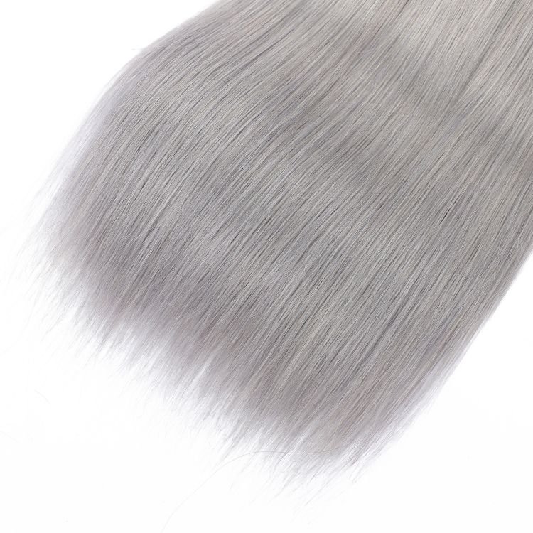 Apple Girl Factory Price Mink Brazilian Hair bundle Unprocessed Virgin Straight Hair Bundles Gray Color Human Hair Weave Bundles