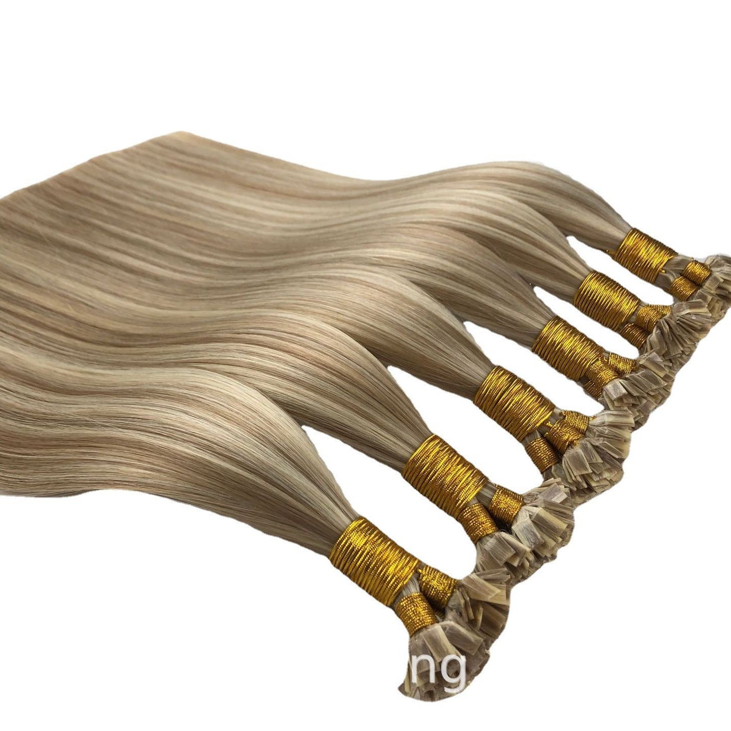 Wholesale ombre Blonde Flat Tip hair Keratin russian Hair Double Drawn cuticle Remy Aligned remy Human hair extension