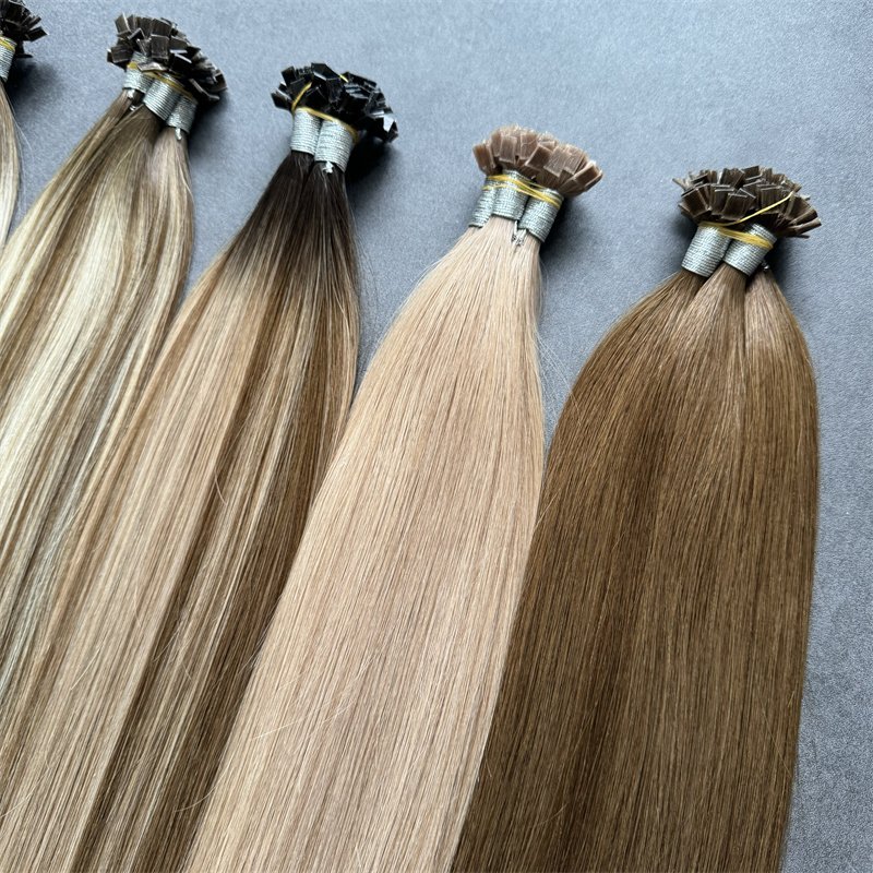 2024 Wholesale Raw Cuticle Aligned Russian Double Drawn Itip Hair Extension Keratin Stick Flat Tip Remy Human Hair Extensions