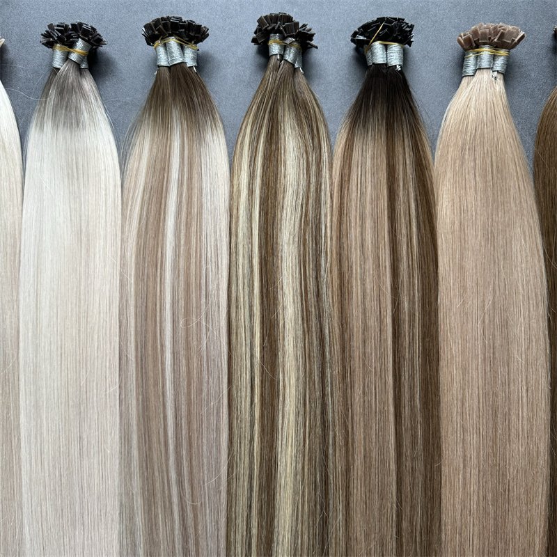 2024 Wholesale Raw Cuticle Aligned Russian Double Drawn Itip Hair Extension Keratin Stick Flat Tip Remy Human Hair Extensions