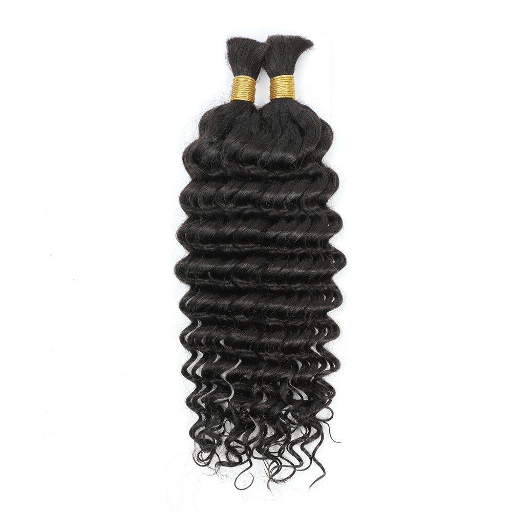 Deep Wave Boho Braiding Hair Bulk No Weft Human Hair Extension Curly Hair Bundles for Boho Braids