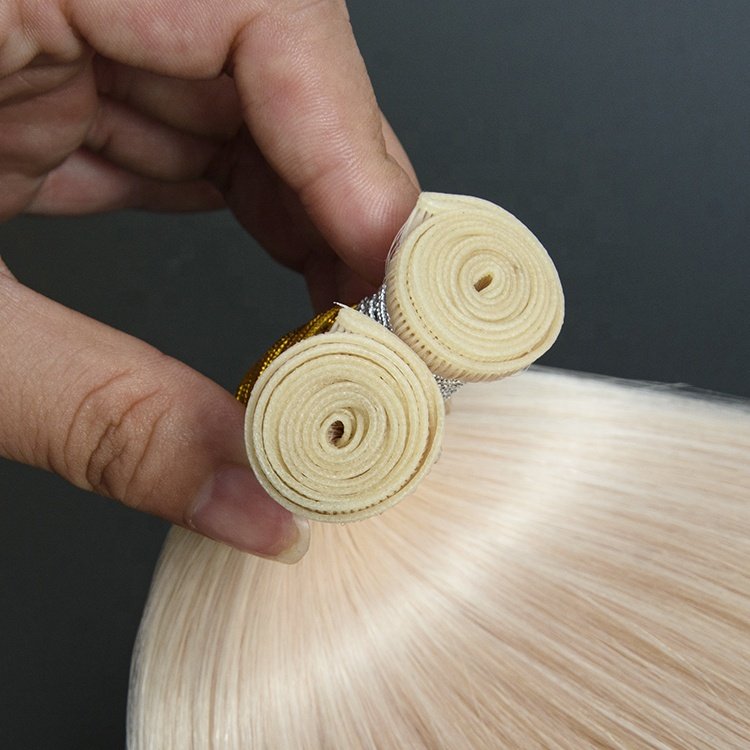 Genius Weft Hair Extensions Double Drawn Blonde Genius Weft Human Hair Extensions For Women Invisible Genius Weft Russian Hair