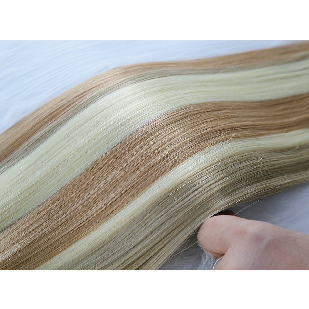 Double Drawn Highlight Piano Cheap Italian Keratin Micro Flat tips bonds 100 Pure Remy European Virgin Human Hair Extensions
