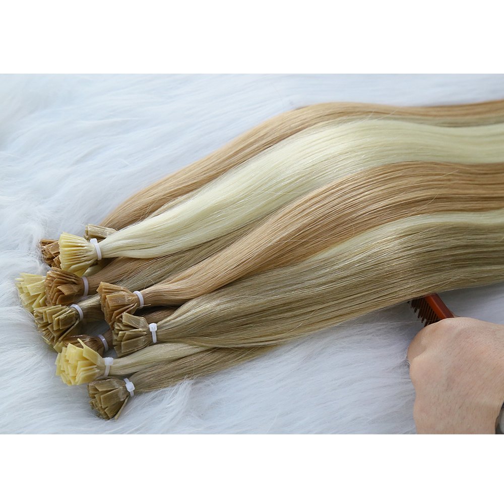 Double Drawn Highlight Piano Cheap Italian Keratin Micro Flat tips bonds 100 Pure Remy European Virgin Human Hair Extensions