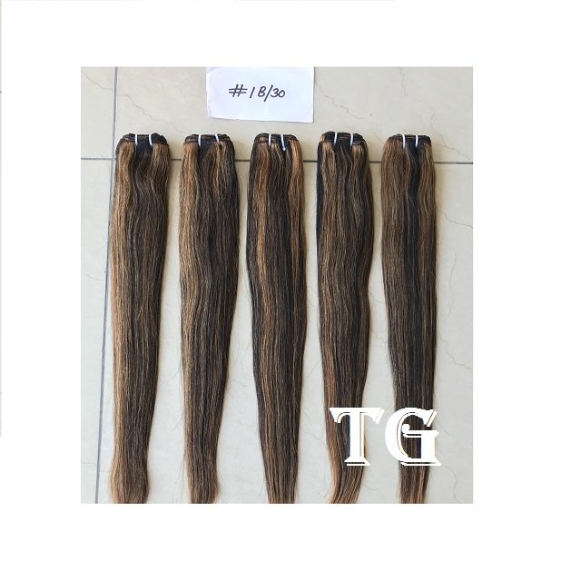 Wholesale Raw Indian Remy India Aligned Indian Cuticle Aligned Soft And Smooth Colour No. #1B/30 Straight Human Hair Extensions