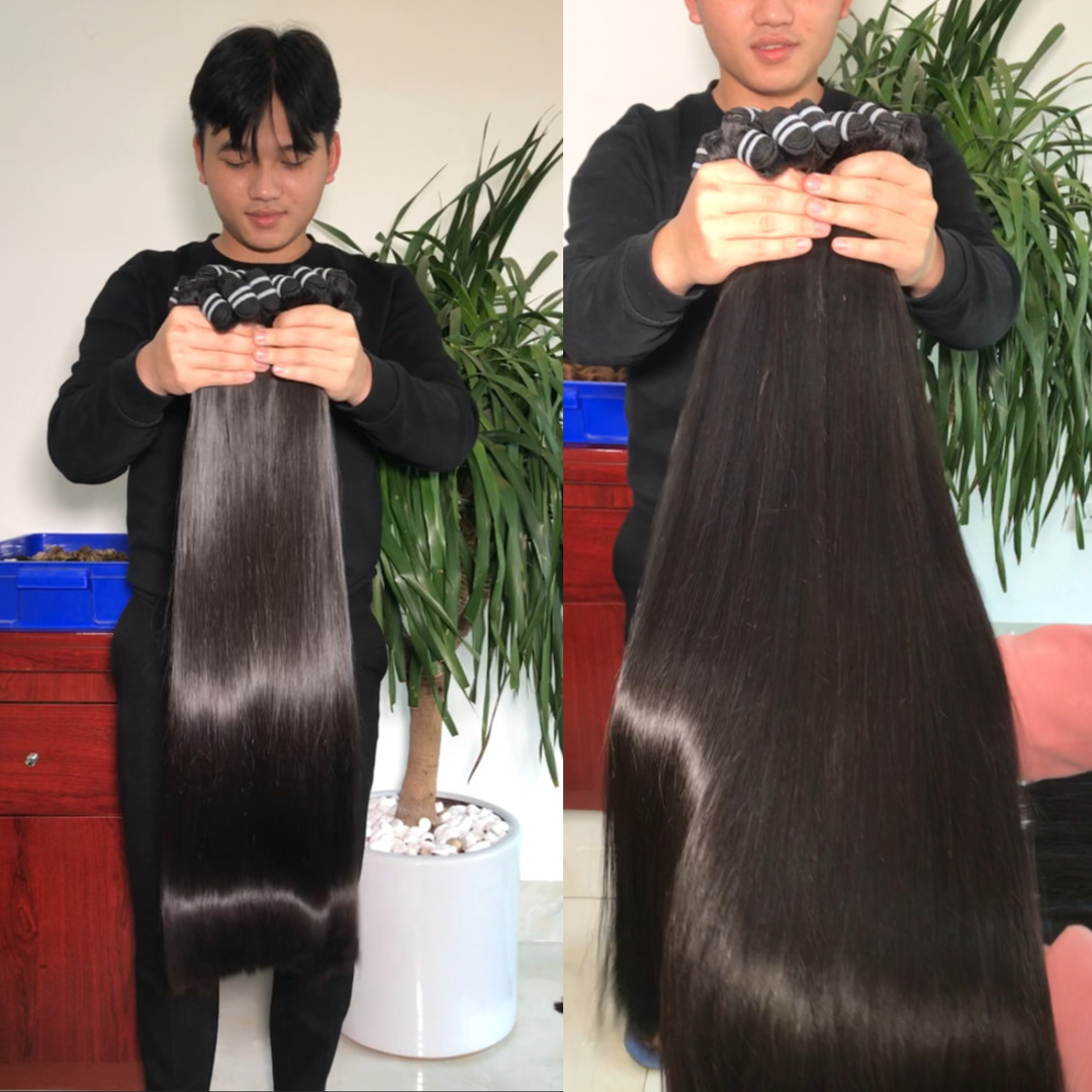 Grade 12A Super Double Drawn Bone Straight Human Hair Extensions Raw Unprocessed Best Quality Hair No Mix No Synthetic