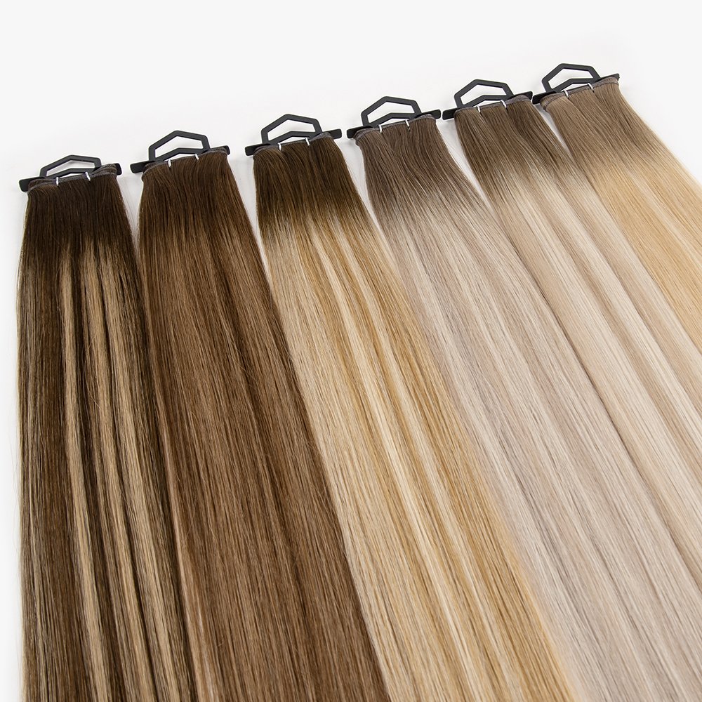 Cuticle Aglined One donorgenius weft hair extensions russian hair extensions genius weft double drawn genius weft