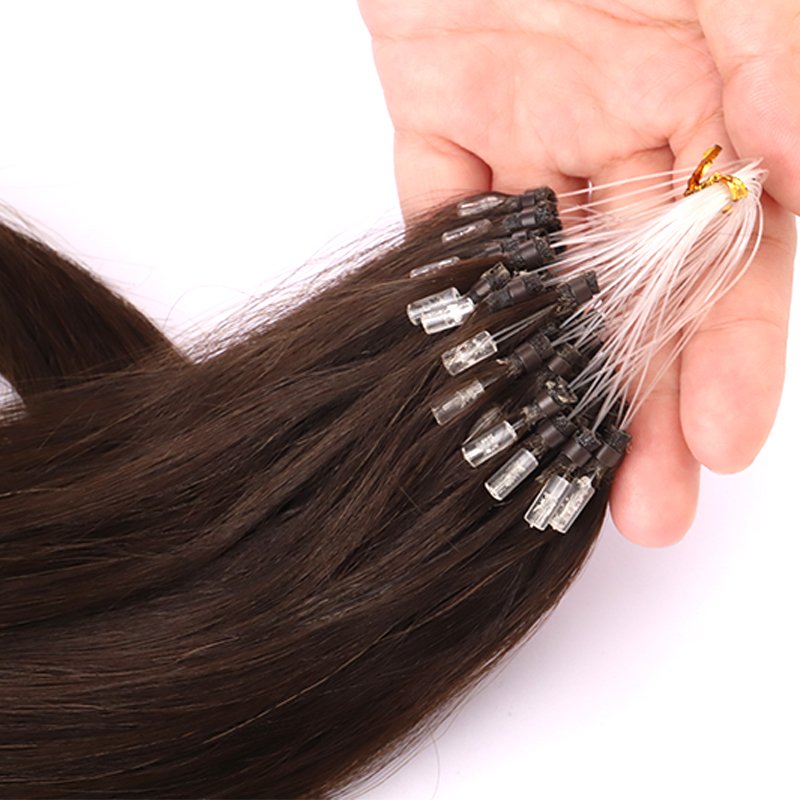 Double Drawn Keratin Hair Tips 100% Virgin Human Hair Micro Link Loop/Bead/Copper Ring Full Cuticle Aligned Hair Extensions
