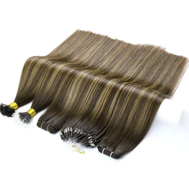 Double Drawn Keratin Hair Tips 100% Virgin Human Hair Micro Link Loop/Bead/Copper Ring Full Cuticle Aligned Hair Extensions
