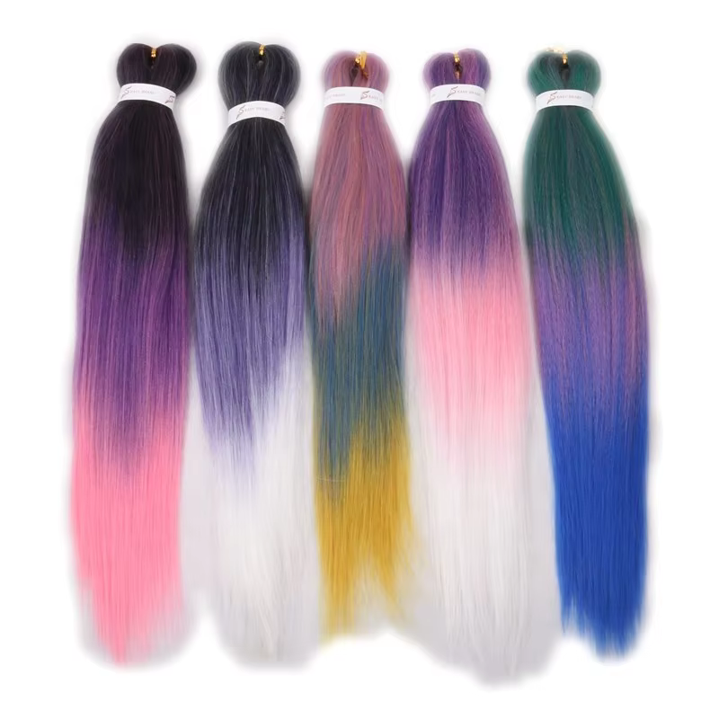 26 Inch Braiding Hair Pre Stretched Low-Temperature Flame-Retardant Synthetic Fiber Hot Water Setting Yaki Hair Extension