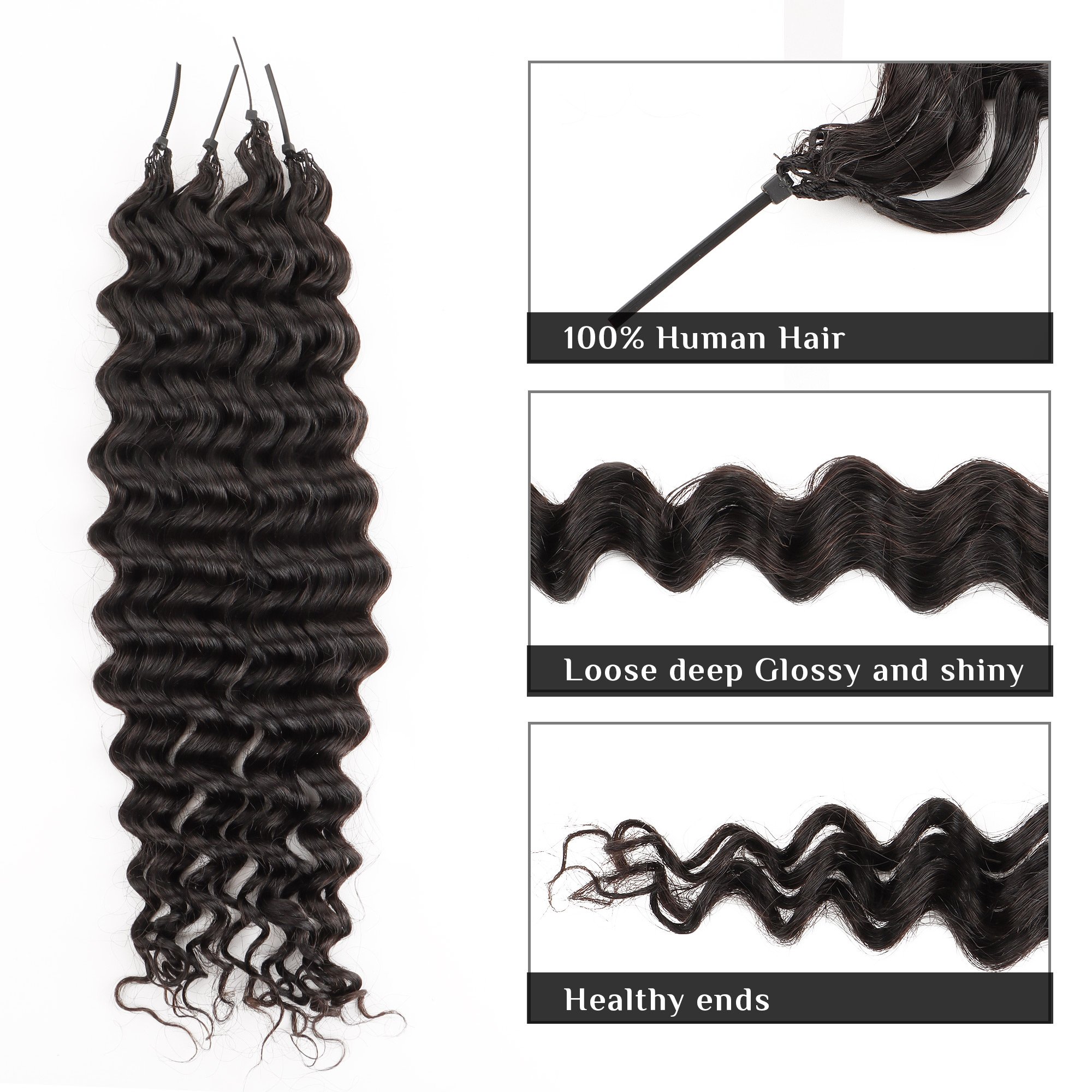 OrientFashion Wholesale 100% Virgin Human Feathers Hair Extension, Feathers Line Hair Extensions, Pre Feathered Braiding Hair