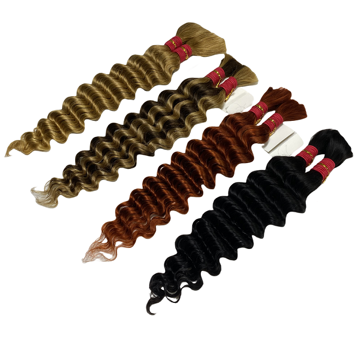 FH wholesale deep wave bulk colored braiding remy hair cheap price human hair bulk extensions for braiding