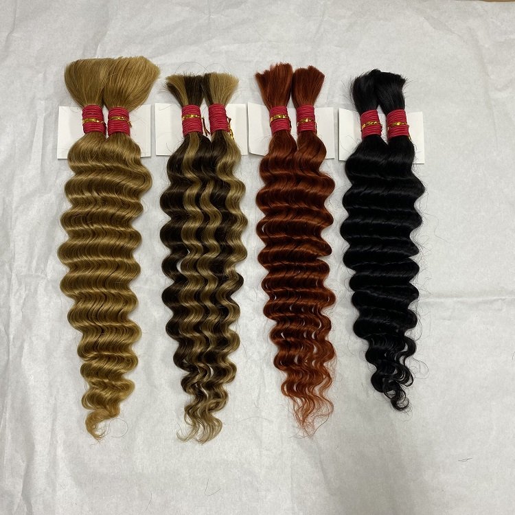 FH wholesale deep wave bulk colored braiding remy hair cheap price human hair bulk extensions for braiding