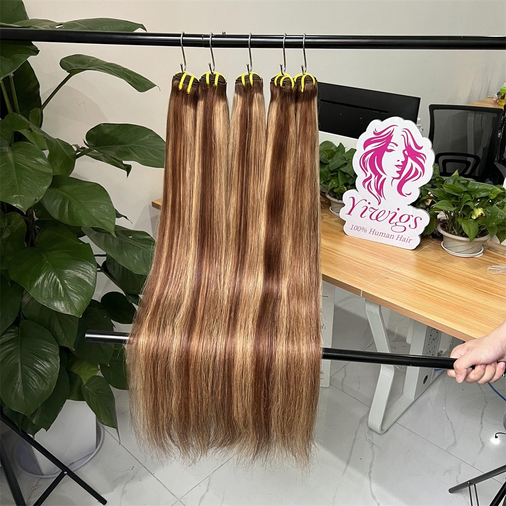 Guangzhou Hair Vendors P4/27 Virgin Brazilian Ombre Color Bone Straight Hair Extensions Highlight Piano Human Hair Bundle