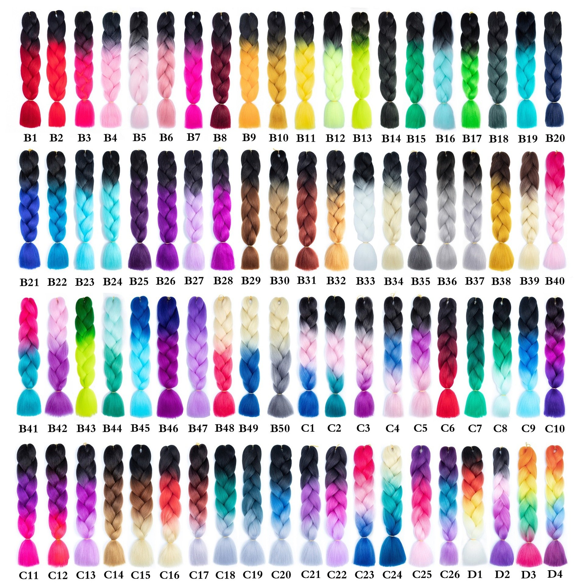 Wholesale Cheap Colorful Ombre 100g Braiding Hair Extensions 24inch Synthetic Jumbo Hair Braids Synthetic Yaki Braiding Hair
