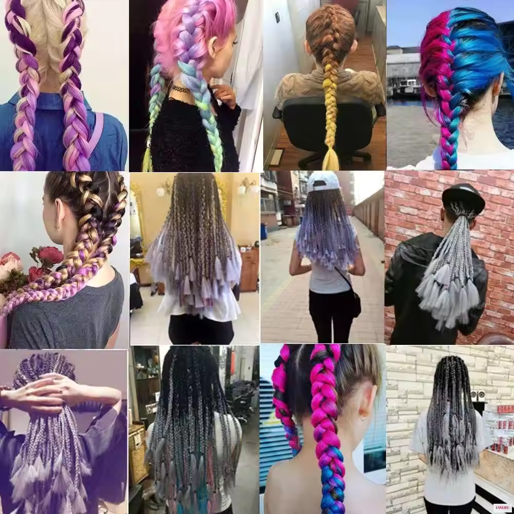 Wholesale Cheap Colorful Ombre 100g Braiding Hair Extensions 24inch Synthetic Jumbo Hair Braids Synthetic Yaki Braiding Hair