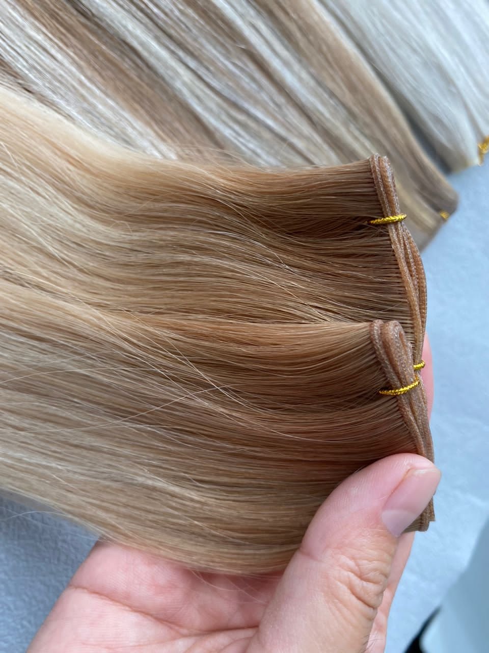 Top quality remy human European genius weft hair extensions double drawn Russian hair
