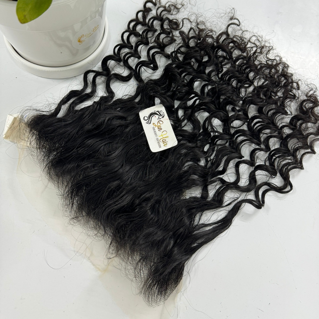 Sun Hair Company Wholesale Deep Curly HD Lace Frontal 13x4 Single Knots Swiss Lace 100% Vietnamese Human Hair Extensions