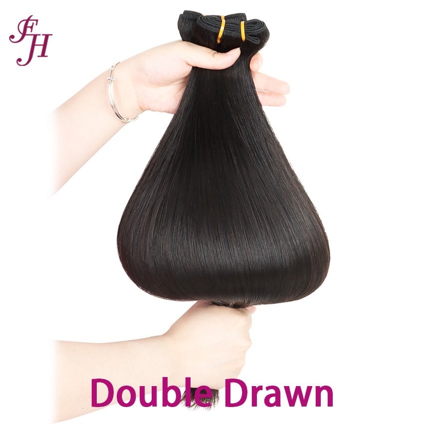 FH high quality bone straight hair weave vendor cuticle aligned vietnamese hair bundle double drawn human hair weft extensions