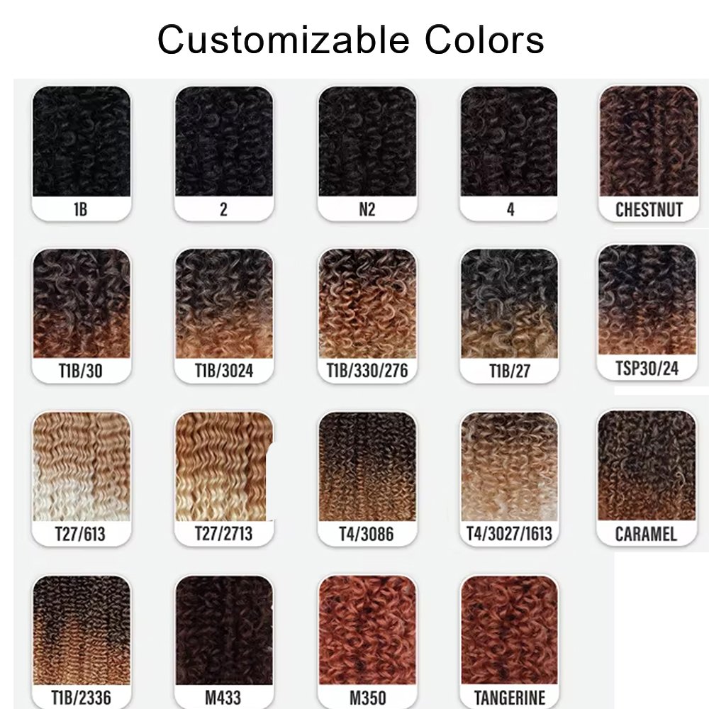 2024 New Washable Synthetic Ombre Pre-Stretched Braiding Hair Extension Short Deep Wave Whole Sale Upgrade