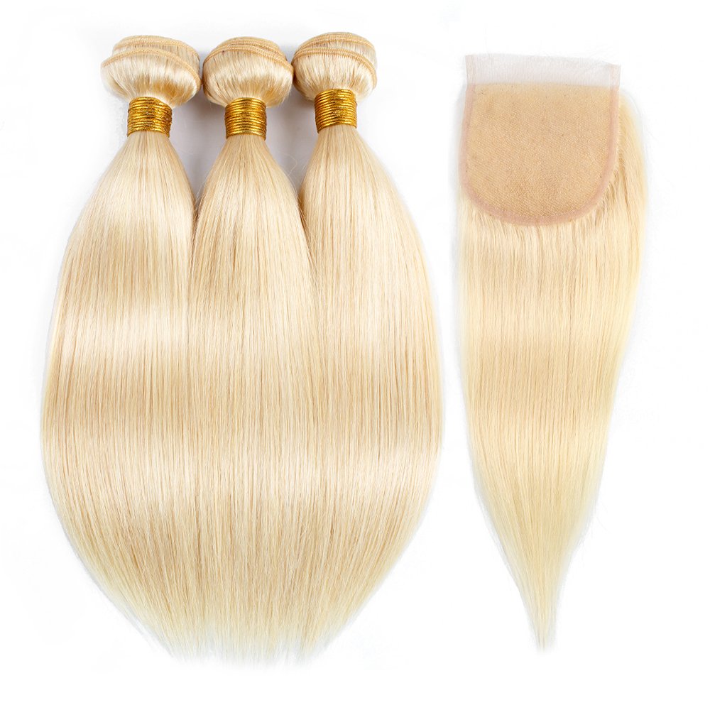 #613 Ginger Blonde 100 Percent Human Hair Extensions With Blonde Hair Weave Bundles