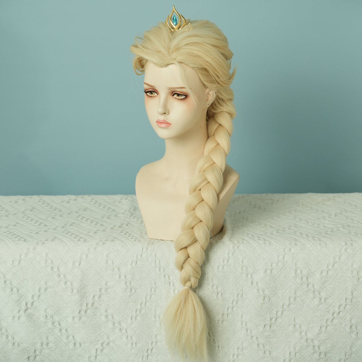 Synthetic Blonde Cosplay Wig Princess Wig for Women Long Princess Braided Wig Braid Costume Synthetic Wig for Halloween Party