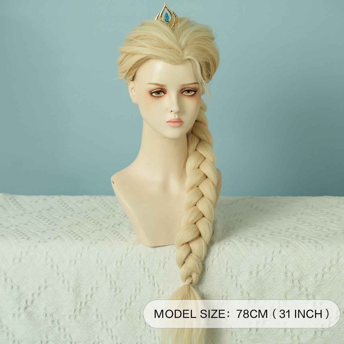 Synthetic Blonde Cosplay Wig Princess Wig for Women Long Princess Braided Wig Braid Costume Synthetic Wig for Halloween Party