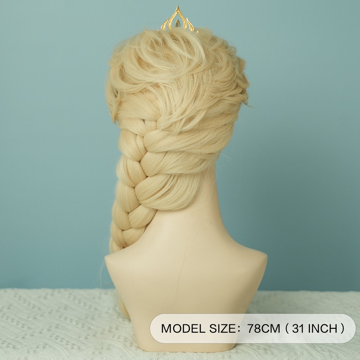 Synthetic Blonde Cosplay Wig Princess Wig for Women Long Princess Braided Wig Braid Costume Synthetic Wig for Halloween Party