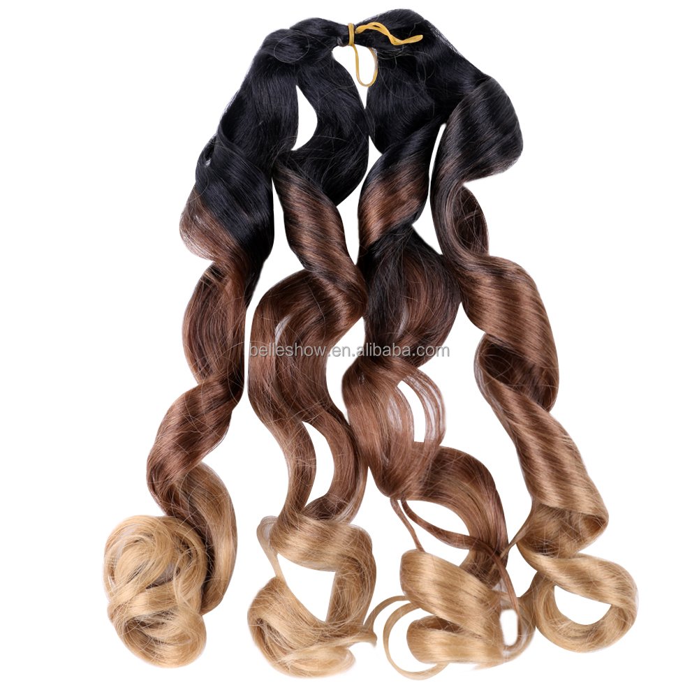 French Curls Braiding Hair Extensions Synthetic Hair Loose Wave Spiral Curl Braids High Temperature Ombre Pre Stretched Hair
