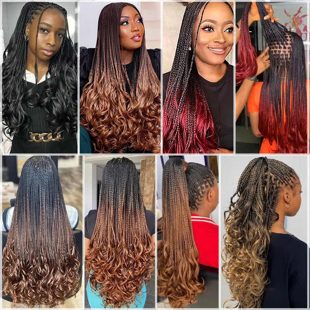 French Curls Braiding Hair Extensions Synthetic Hair Loose Wave Spiral Curl Braids High Temperature Ombre Pre Stretched Hair