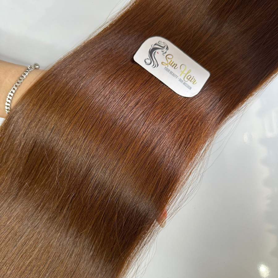 Wholesale Hot Product Good Price 100% Real Human Hair Extensions SDD #8 Color Straight Machine Weft Vietnamese Hair