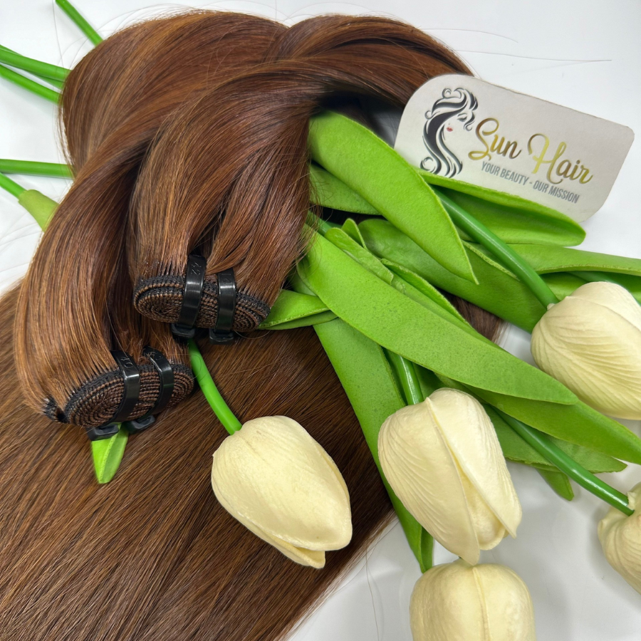 Wholesale Hot Product Good Price 100% Real Human Hair Extensions SDD #8 Color Straight Machine Weft Vietnamese Hair