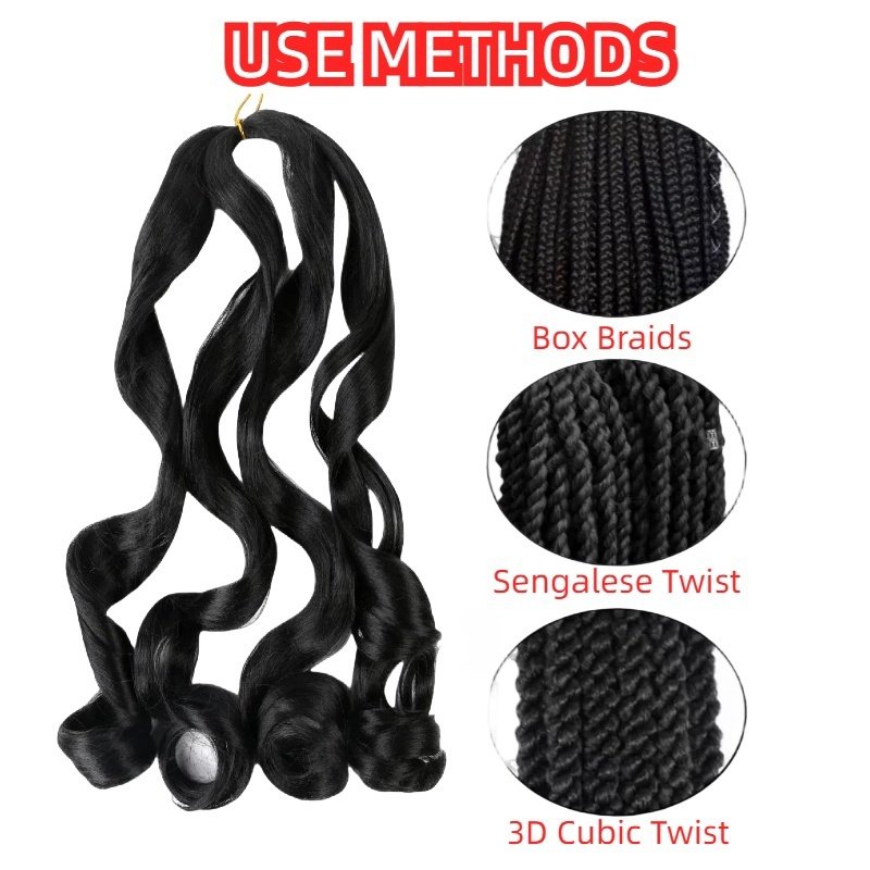 Wholesale Ombre Yaki Crochet Braid Hair Extensions Spiral Curls Synthetic Braiding Hair Curly Hair Attachment for Women Braids