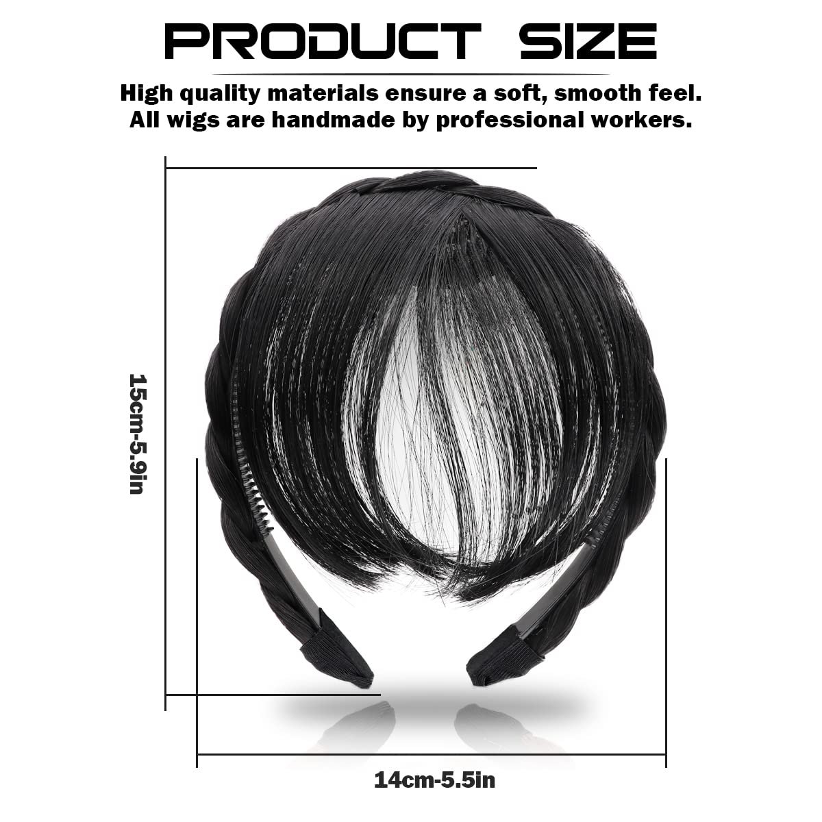 Natural Spurious Bangs Clip Hair Synthetic Headband Bangs Headband Synthetic Short Hair Toppers for Women