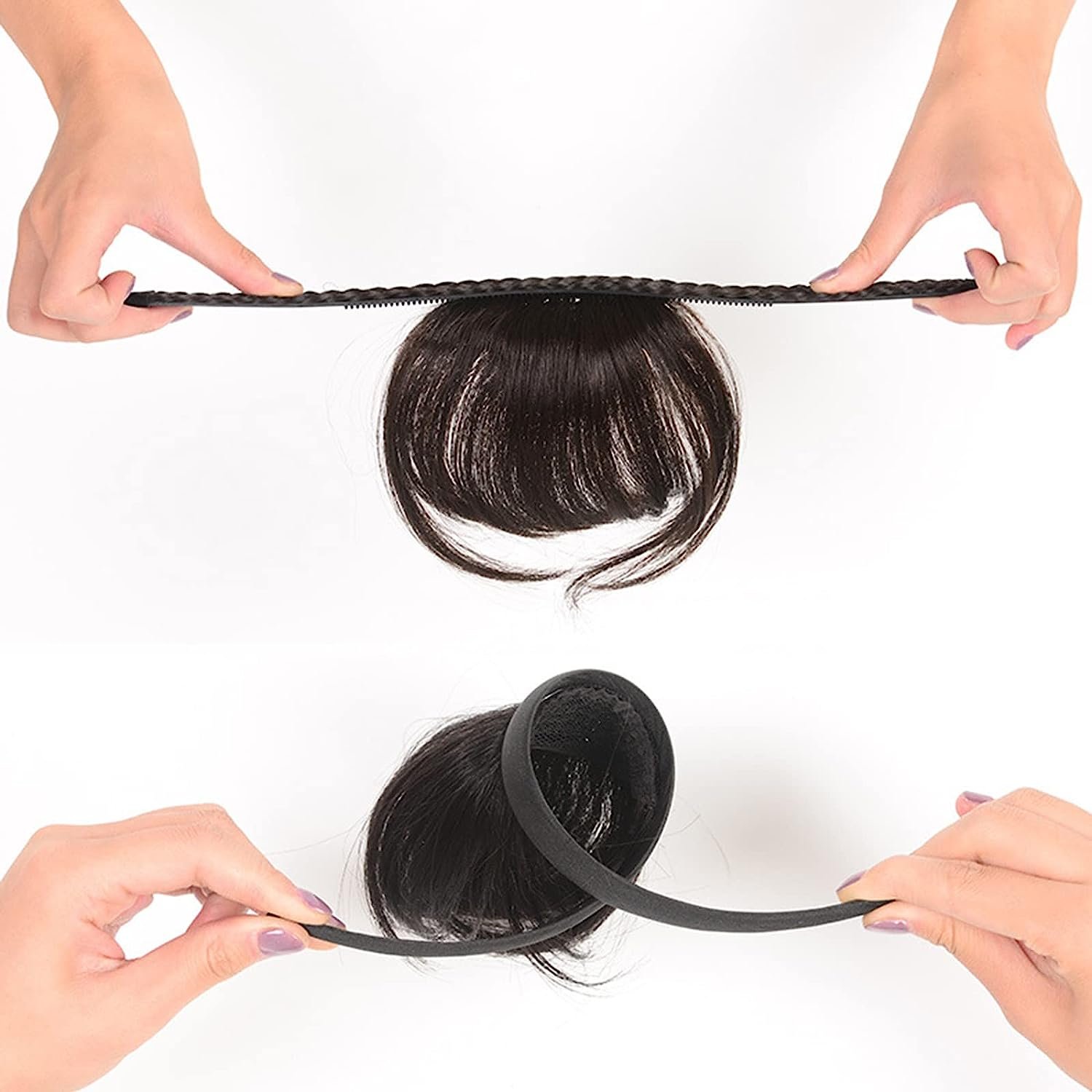 Natural Spurious Bangs Clip Hair Synthetic Headband Bangs Headband Synthetic Short Hair Toppers for Women