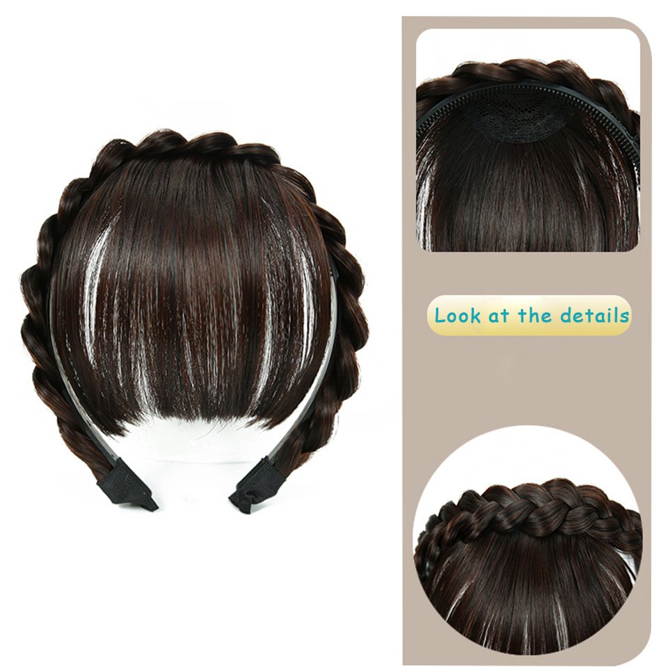 Natural Spurious Bangs Clip Hair Synthetic Headband Bangs Headband Synthetic Short Hair Toppers for Women