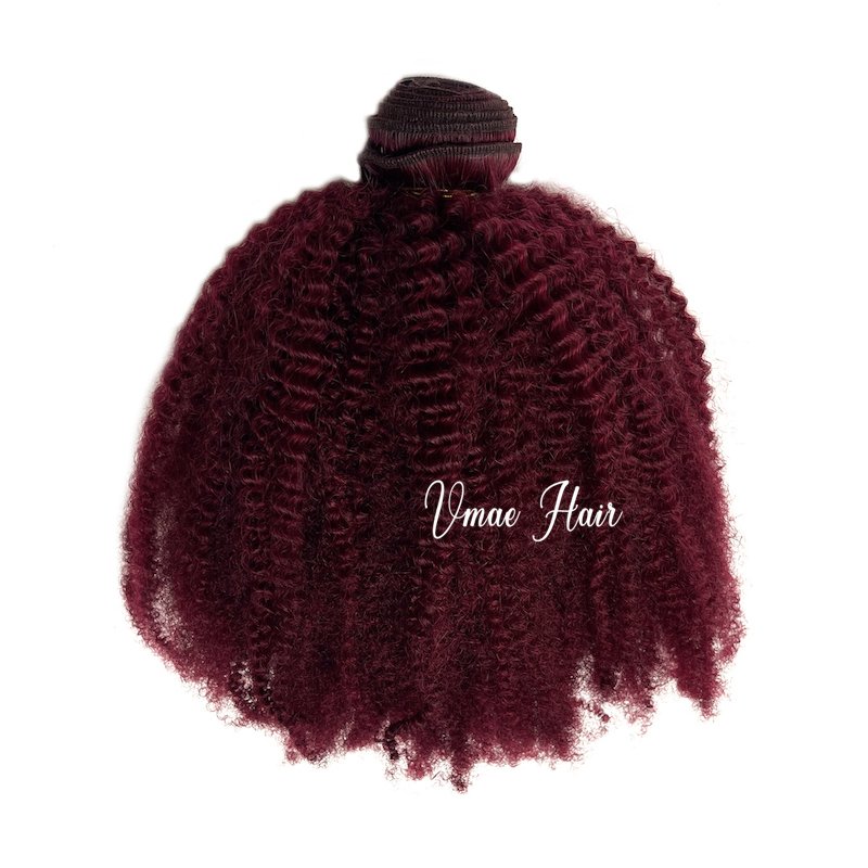 VMAE Wholesale Mongolian Remy Hair Double Weft Raw Human Bundles 27 30 99J Afro Curly 3A 3B 3C 4A 4B 4C Wave Styles Extensions