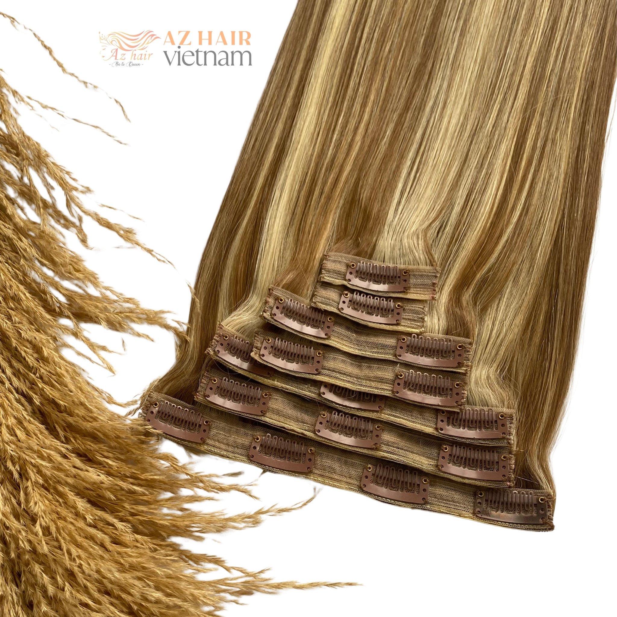 High Quality 100% Remy Clip in Human Hair Extensions Black, Brown, Blond Color From Vietnamese Raw Hair