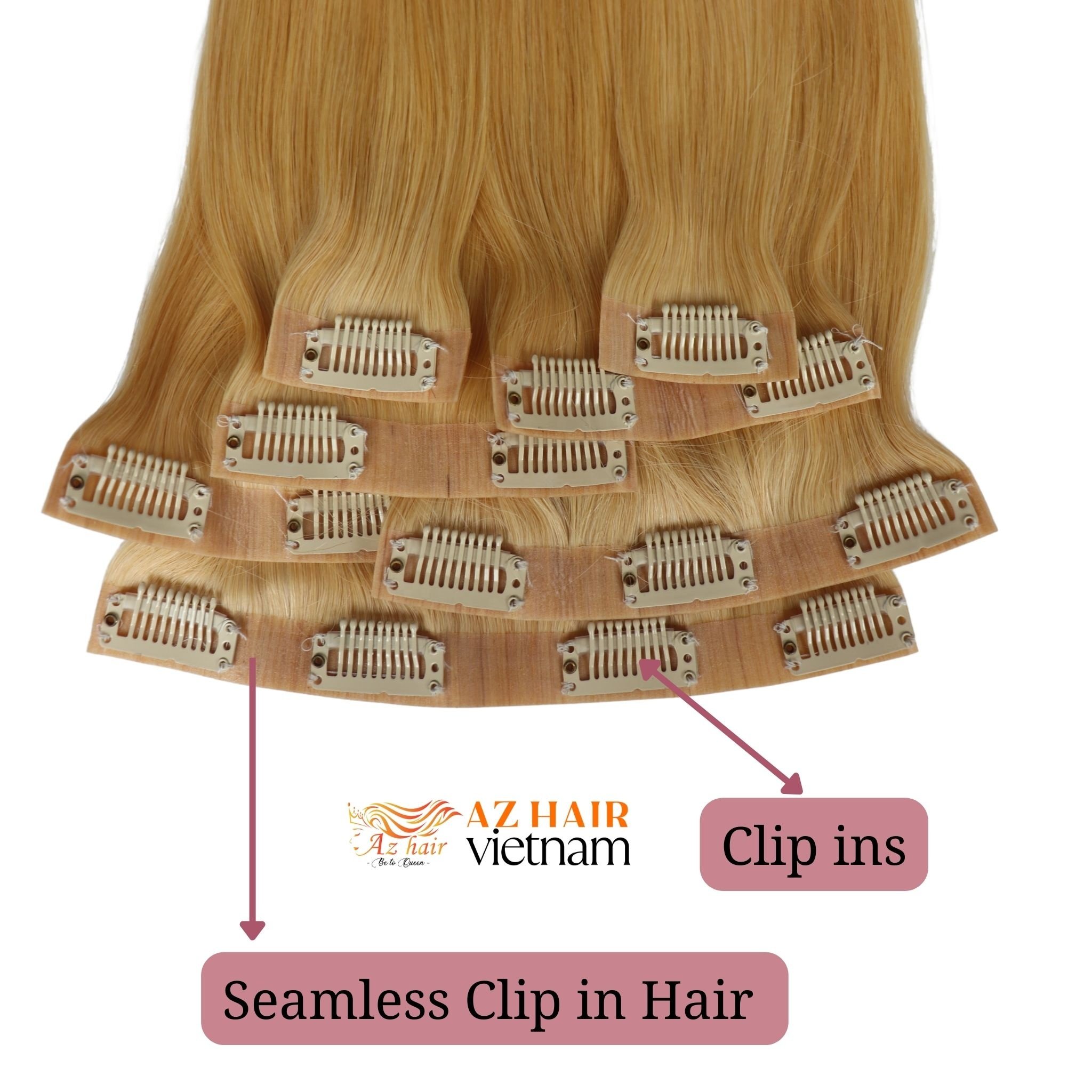 High Quality 100% Remy Clip in Human Hair Extensions Black, Brown, Blond Color From Vietnamese Raw Hair