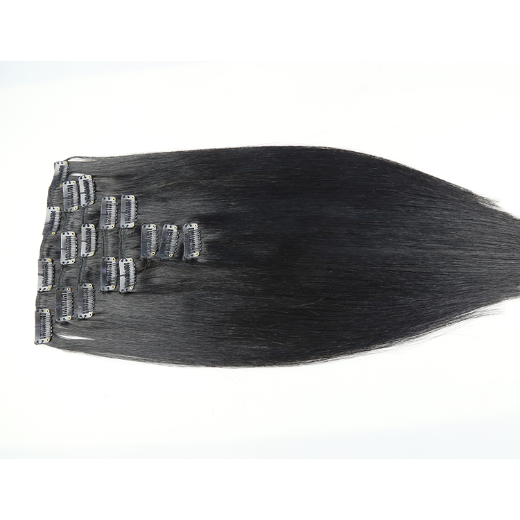 Wholesale Double Drawn Invisible Clip In Human Hair Extension Real Remy Brazilian Hair Seamless Clip In Hair Extension