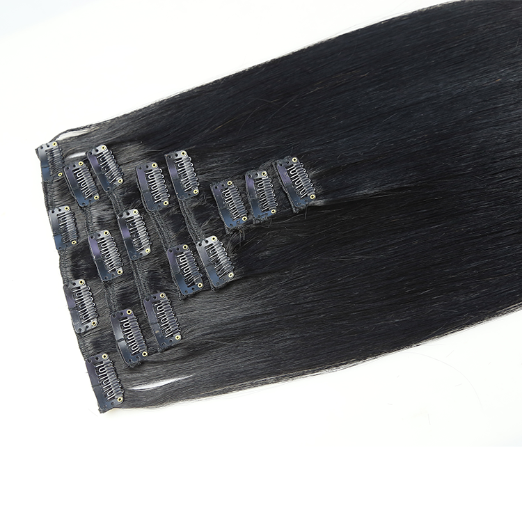 Wholesale Double Drawn Invisible Clip In Human Hair Extension Real Remy Brazilian Hair Seamless Clip In Hair Extension